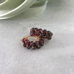 即納/送料無料14kgf*AAA Garnet wrapped earrings 3枚目の画像