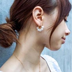 包郵大珍珠氣泡包裹耳環/穿孔耳環 第1張的照片