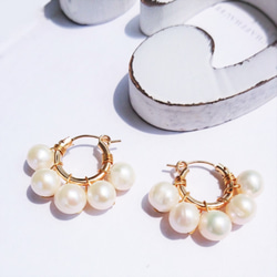 即納送料込14kgf*big Pearls wrapped pierced earrings / earrings 4枚目の画像