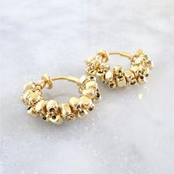 即納/送料無料gold square metal wrapped hoop earring/piercedearring 8枚目の画像