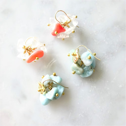 免運14kgf*Larimar gold accented pierce／earring 可変耳夾式 第6張的照片