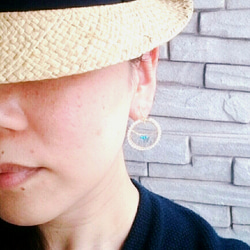 送料無料14kgf Turquoise♡chandelier wrapped pierced earring/earri 3枚目の画像