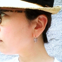 送料無料3colors＊nuance color W wrapped earring／pierced 4枚目の画像