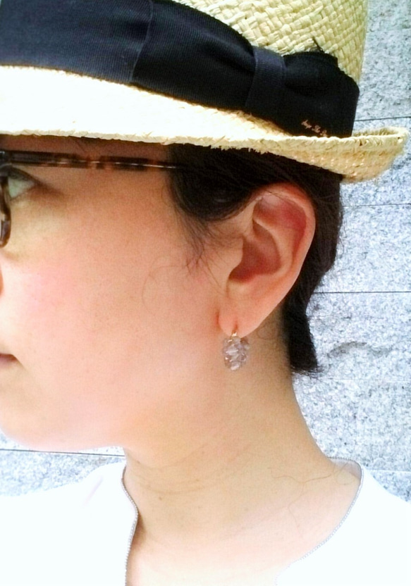 免運3colors＊nuance color W wrapped earring／pierced耳夾式 第4張的照片