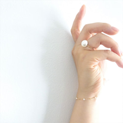 14kgf*pearl×gold station bracelet 2枚目の画像