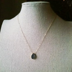 送料無料14kgf monotone Druzy quartz necklace BLK 3枚目の画像