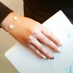 免運14kgf♡coin pearl station bracelet 第3張的照片
