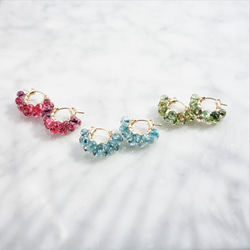 免運費14kgf Jerry multicolored quartz pierce/earringPNK耳環可変耳夾式 第3張的照片