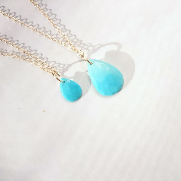 送料無料14kgf*sleeping beauty turquoise drop necklaceスリーピングビューティ 3枚目の画像