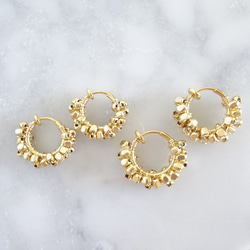 即納/送料無料SV925SF square metal wrapped hoop pierced earring 7枚目の画像