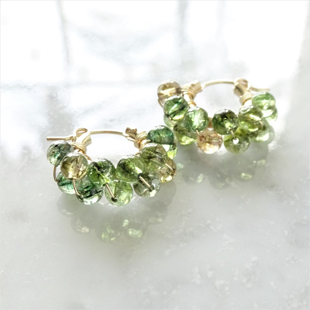 送料無料14kgf Spring Jerry multicolored quartz pierce/earring GR