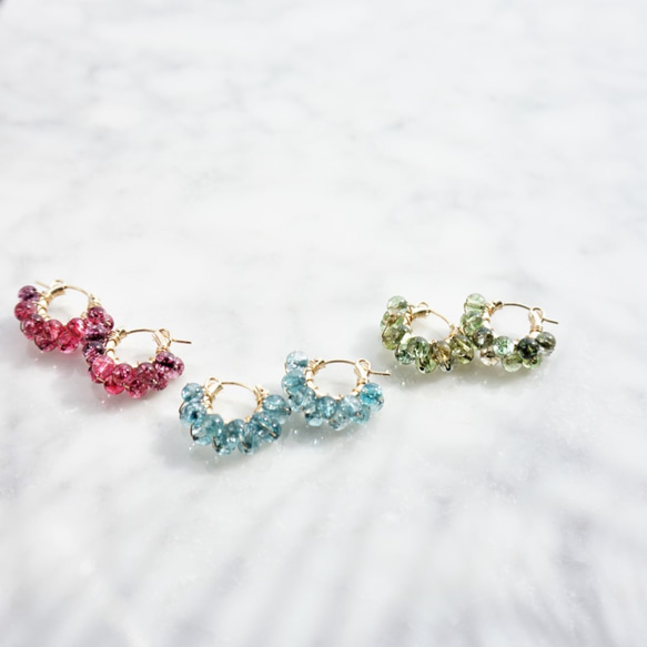 免運14kgf*Spring Jerry multicolored quartz pierce/earring GR 第3張的照片