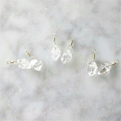 免運14kgf*Herkimerdiamond hoop pierced earring / earring 第8張的照片