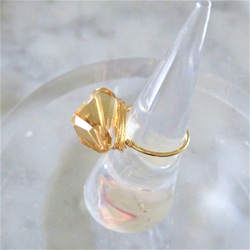 Creema限定ギフト包装14kgf*Champagne Quartz wrapped ring #9#11#13#15 6枚目の画像