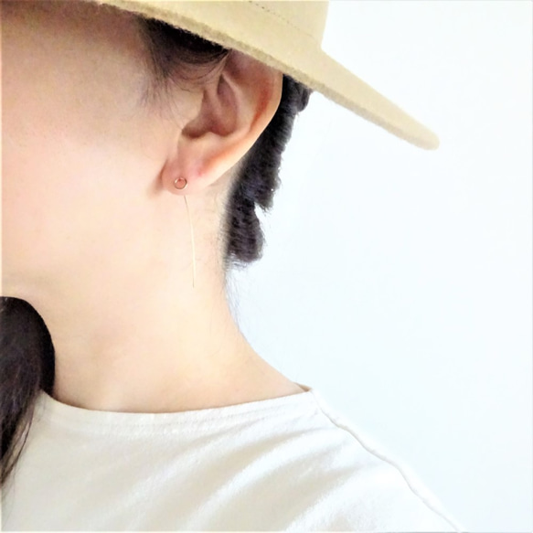 送料無料14kgf*CIRCLE arrow pierced earring 2枚目の画像