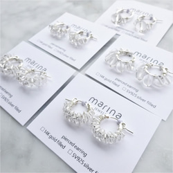 送料無料 SV925SF Crystal Quartz wrapped pierced earrings 3枚目の画像