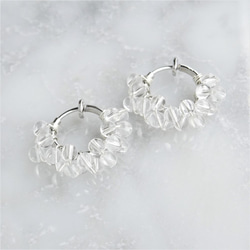 免運SV925SF*Crystal Quartz wrapped pierced earring 第6張的照片