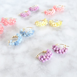 送料無料 14kgf*Phosphosiderite pavé pierced earring / earring 3枚目の画像