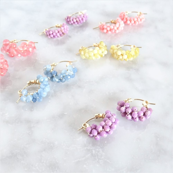 免運14kgf*Phosphosiderite 斜燐鉄鉱石 pavé pierced earring / earring 第3張的照片