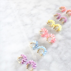 送料無料 14kgf*Phosphosiderite pavé pierced earring / earring 6枚目の画像