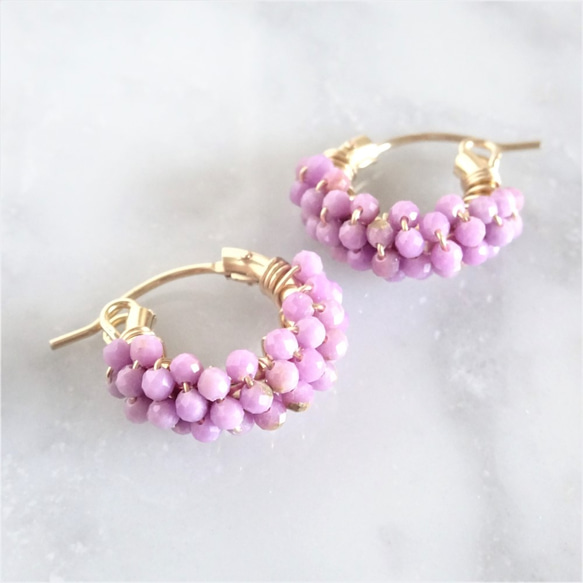 免運14kgf*Phosphosiderite 斜燐鉄鉱石 pavé pierced earring/earringSS 第1張的照片