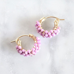 免運14kgf*Phosphosiderite 斜燐鉄鉱石 pavé pierced earring/earringSS 第2張的照片