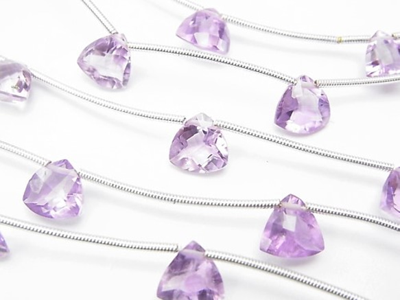 免運14kgf*宝石質 Pink Amethyst Triangl necklace 第3張的照片