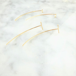 送料無料14kgf*BAR arrow pierced earring 3枚目の画像