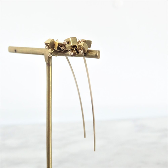 即納/送料無料14kgf*Hematite arrows pierced earring 4枚目の画像