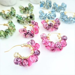 送料無料14kgf Spring Jerry multicolored quartz pierce/earringYEL 6枚目の画像