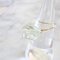 14kgf*宝石質Green Amethyst wrapped ring 1枚目の画像