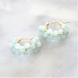 免運14kgf*Amazonite pavé earring / pierced earring 第6張的照片