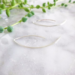 免運 SV925SF*marquis hoop wire pierced earring 耳針式 第2張的照片