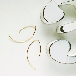 送料無料SV925SF marquis hoop wire pierced earrings 3枚目の画像