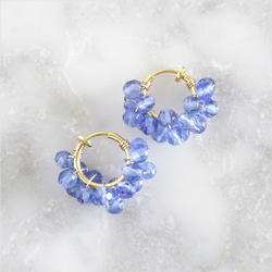 免運 14kgf*Blueberry Quartz wrapped pierced earring 可改夾式耳環 第5張的照片