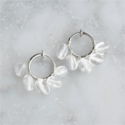 送料無料SV925SF*Crystal Quartz fringe wrapped earring / pierced 2枚目の画像