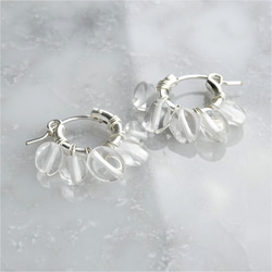 免運SV925SF*Crystal Quartz fringe wrapped earring / 可変耳針 第5張的照片