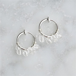 送料無料SV925SF Crystal Quartz bubble wrapped earring S / pierce 3枚目の画像