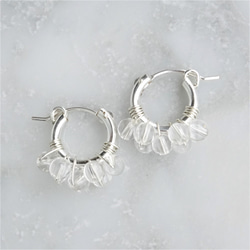 送料無料SV925SF Crystal Quartz bubble wrapped earring S / pierce 8枚目の画像