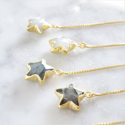 免運14kgf*Labradorite STAR american pierced earring 第7張的照片