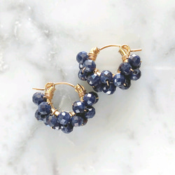 即納/送料無料14kgf Sapphire wrapped pierced earrings 1枚目の画像