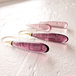 免運14kgf*Quartz drop pierced earring / 可変耳夾式 DARK CHERRY 第9張的照片