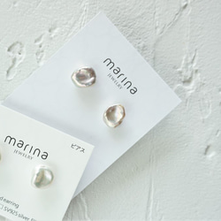 Creema限定 14kgf*Freshwater Pearls earring WHT 6枚目の画像