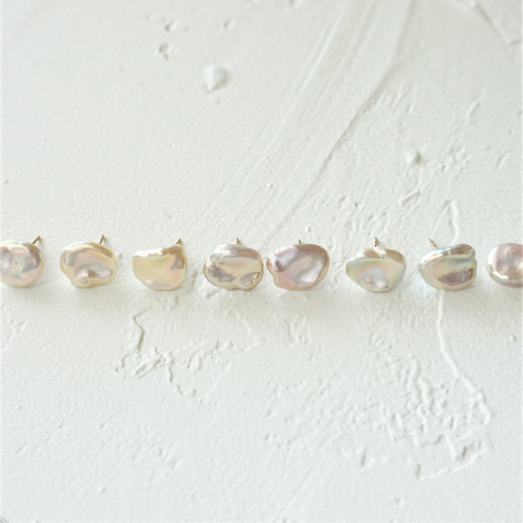 Creema限定 14kgf*Freshwater Pearls earring WHT 8枚目の画像