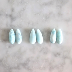 ▸数量限定ハンドメイド2019◂14kgf* Larimar + Labradorite drop pierced 4枚目の画像