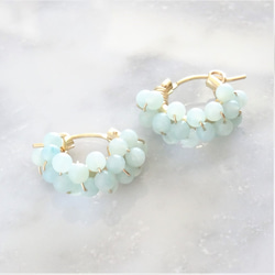 送料無料14kgf Amazonite pavé earring / pierced earring 6枚目の画像