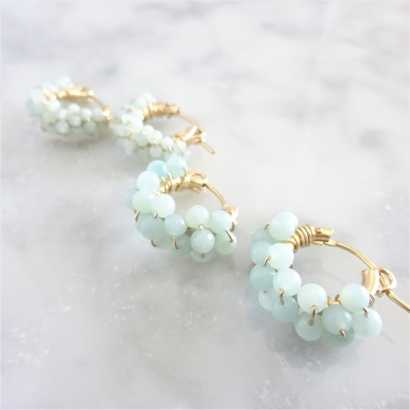 送料無料14kgf Amazonite pavé earring / pierced earring 7枚目の画像