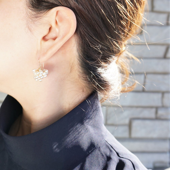 免運14kgf Akoya volume pearls pierced earring / earring 第2張的照片