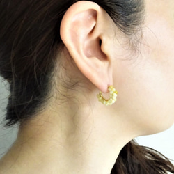 送料無料14kgf*Yellow Opal pavé pierced earring / earringS 4枚目の画像