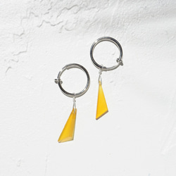 SV925SF*Yellow Chalcedony Triangle pierced earring / earring 2枚目の画像